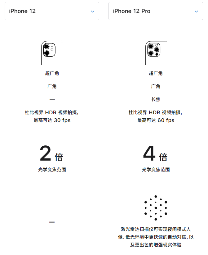 复兴苹果手机维修分享苹果 iPhone 12 与 iPhone 12 Pro 选哪款 